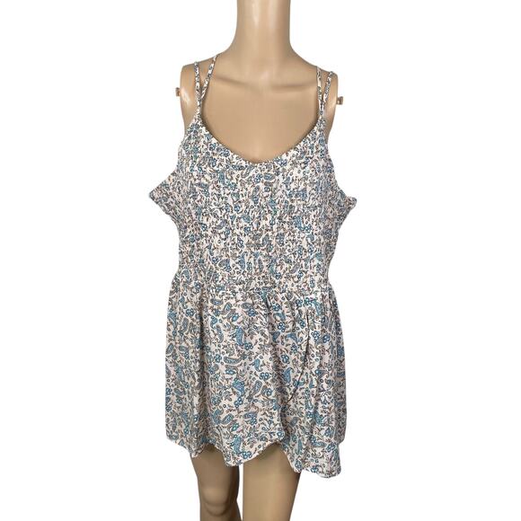 Maurices NWT Paisley Smocked Strappy Back Asymmetric Cami Tunic SZ 2X - Picture 2 of 12